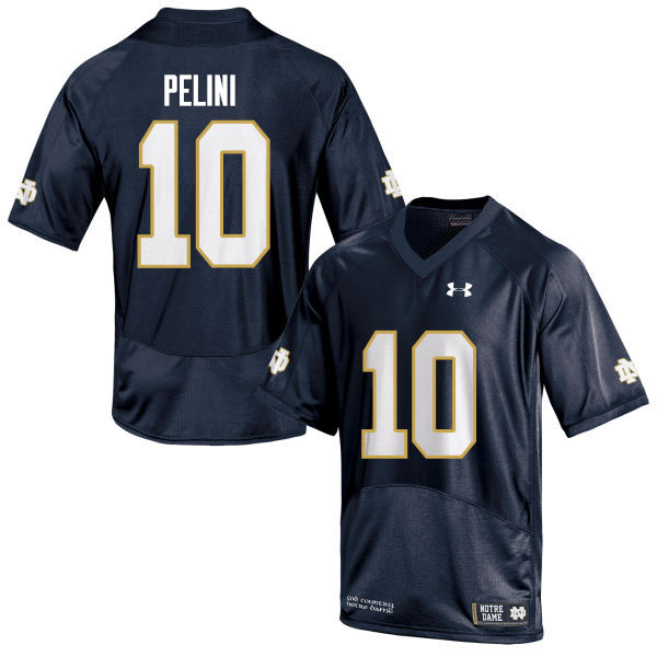 Men's NCAA Notre Dame Fighting Irish #10 Patrick Pelini Stitched College Under Armour Authentic Navy Football Jersey MM10B24AU